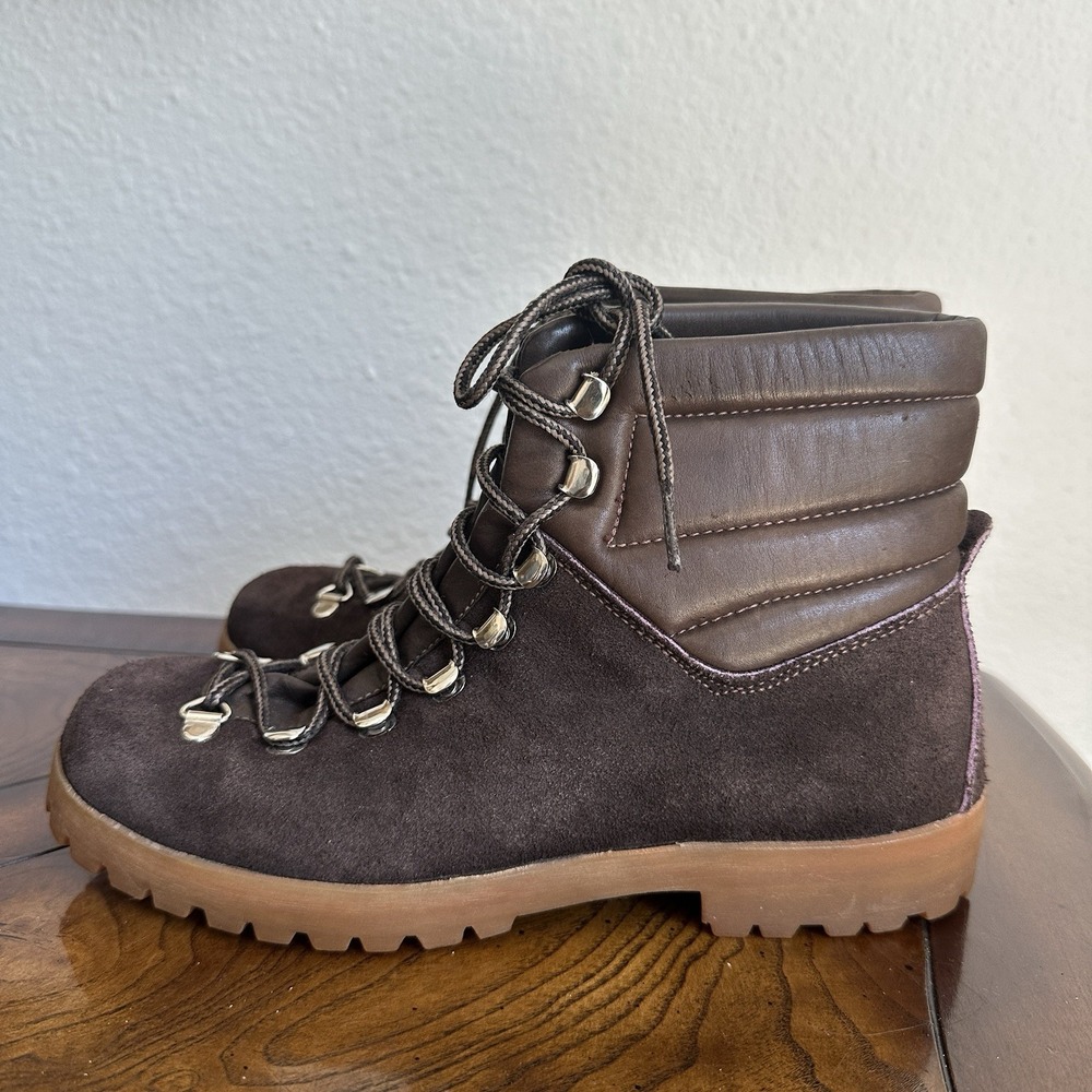 VTG Olof Daughters Hiking Boots Women's Size 6N Suede Leather Lace Italy Gum
